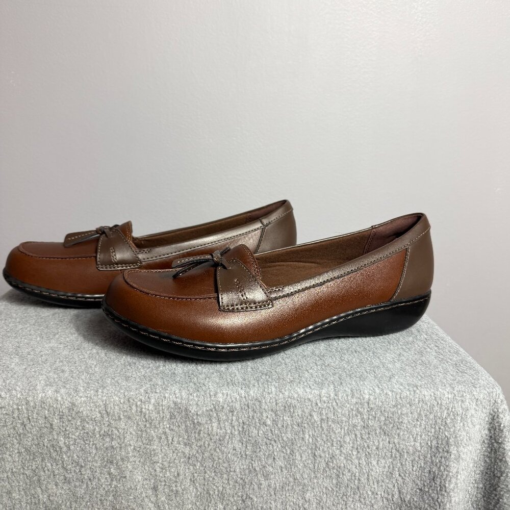 Clarks Ashland Bubble Loafers, Brown, Women's size 10, Like New Condition